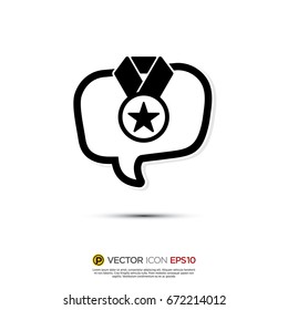 Pictograph of Message and chat about award, winner, certificate for icon, logo and identity designs.