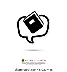 Pictograph of Message and chat about book for icon, logo and identity designs.