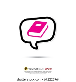 Pictograph of Message and chat about book for icon, logo and identity designs. neon color