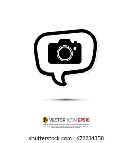 Pictograph of Message and chat about camera for icon, logo and identity designs