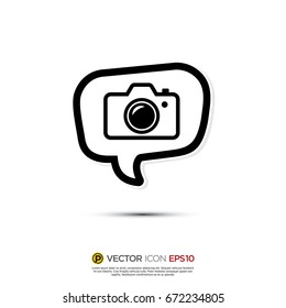 Pictograph of Message and chat about camera for icon, logo and identity designs
