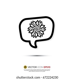 Pictograph of Message and chat about flower and beauty for icon, logo and identity designs