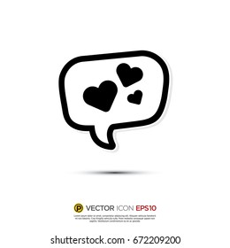 Pictograph of Message and chat about heart, love, wedding  for icon, logo and identity designs