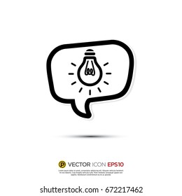 Pictograph of Message and chat about idea, innovation for icon, logo and identity designs. 
