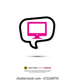 Pictograph of Message and chat for icon, logo and identity designs. Neon color