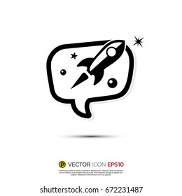 Pictograph of Message and chat rocket and future  for icon, logo and identity designs.