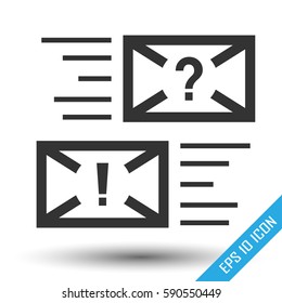 Pictograph of message or chat. Texting logo. Question and answer messaging. Vector illustration.