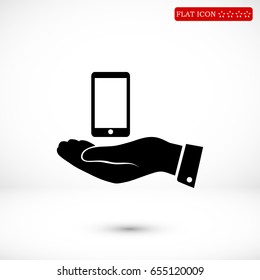 Pictograph of mobile icon, vector best flat icon, EPS