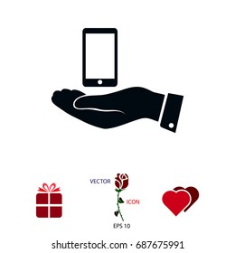 Pictograph of mobile icon, vector best flat icon, EPS