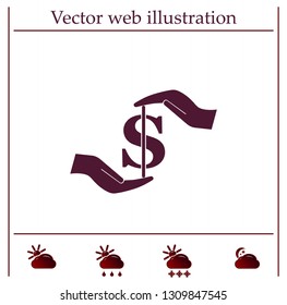 Pictograph of money in hand