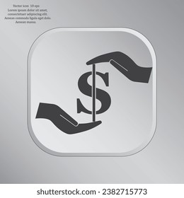 Pictograph of money in hand