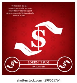 Pictograph of money in hand