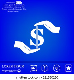 Pictograph of money in hand