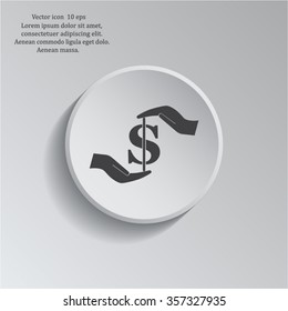 Pictograph of money in hand
