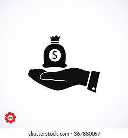 Pictograph of money in hand