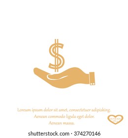 Pictograph of money in hand