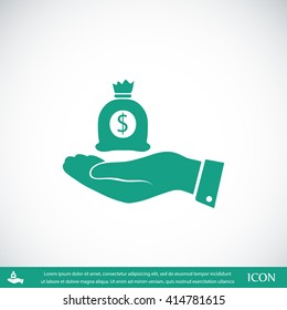 Pictograph of money in hand