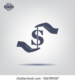 Pictograph of money in hand