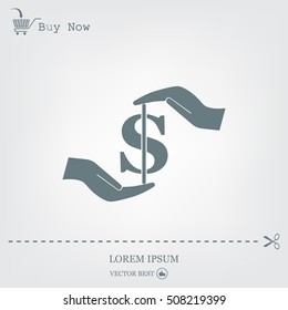 Pictograph of money in hand