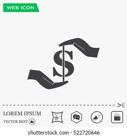 Pictograph of money in hand