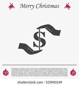 Pictograph of money in hand