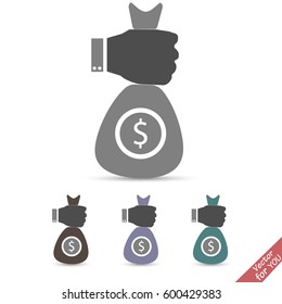Pictograph of money in hand
