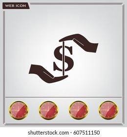 Pictograph of money in hand