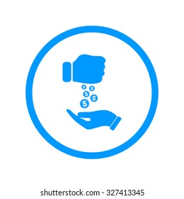 Pictograph of money in hand. Flat design style eps 10