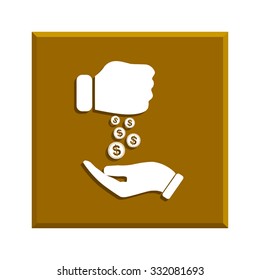 Pictograph of money in hand. Flat design style eps 10