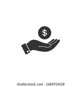 Pictograph of money in hand. Icon vector illustration