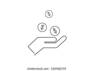 Pictograph of money in hand. Vector icon 10 EPS - Vector 
