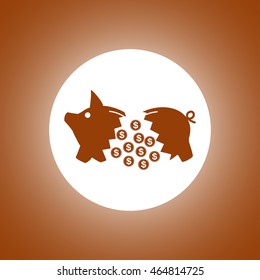 Pictograph of moneybox. Flat design style eps 10
