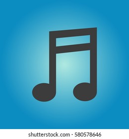 Pictograph of musical note. Flat vector illustration in black on white background.