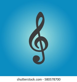 Pictograph of musical note. Flat vector illustration in black on white background.