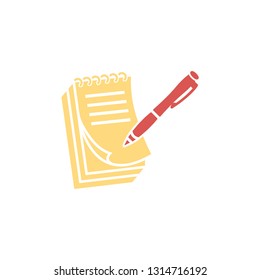 Pictograph of note icon - flat style design vector