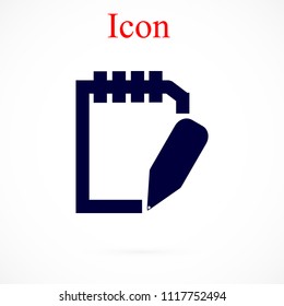 Pictograph of note icon, Vector EPS 10 illustration style