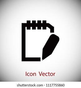 Pictograph of note icon, Vector EPS 10 illustration style