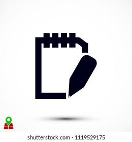 Pictograph of note icon, Vector EPS 10 illustration style