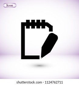 Pictograph of note icon, Vector EPS 10 illustration style