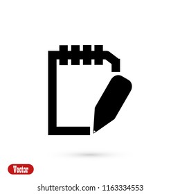 Pictograph of note icon, Vector EPS 10 illustration style