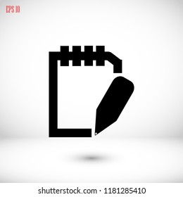 Pictograph of note icon, Vector EPS 10 illustration style