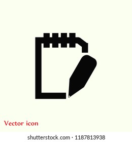 Pictograph of note icon, Vector EPS 10 illustration style