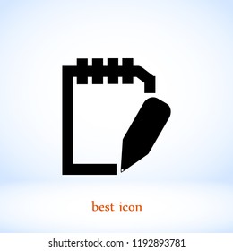 Pictograph of note icon, Vector EPS 10 illustration style