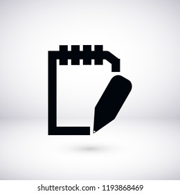 Pictograph of note icon, Vector EPS 10 illustration style