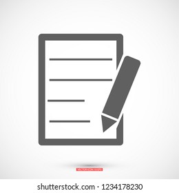 Pictograph of note icon. Vector  Eps 10 