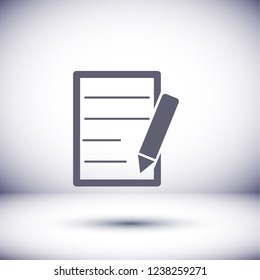 Pictograph of note icon. Vector  Eps 10 