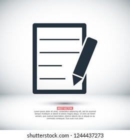 Pictograph of note icon. Vector  Eps 10 