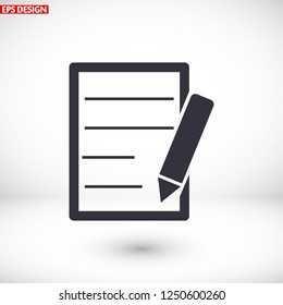 Pictograph of note icon. Vector  Eps 10 