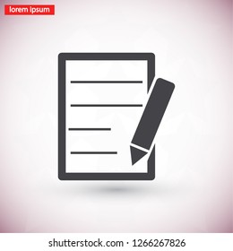 Pictograph of note icon. Vector  Eps 10 