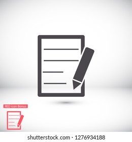 Pictograph of note icon. Vector  Eps 10 
